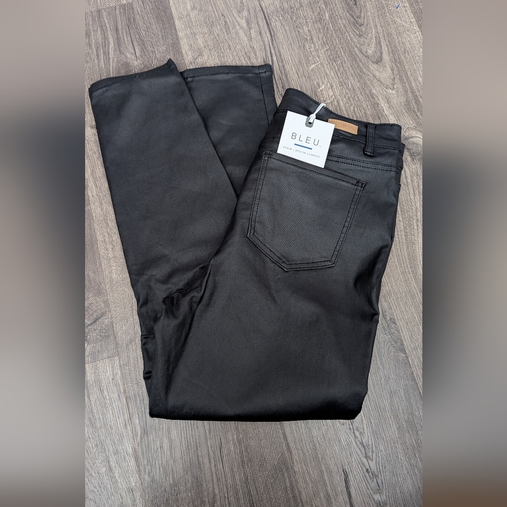 Bleu Faux Leather Pants